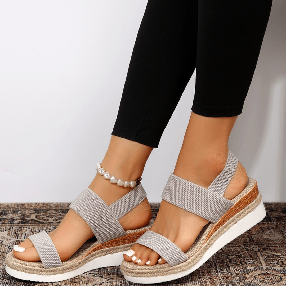 Women's Orthopedic Elastic-Strap Espadrille Platform Sandals