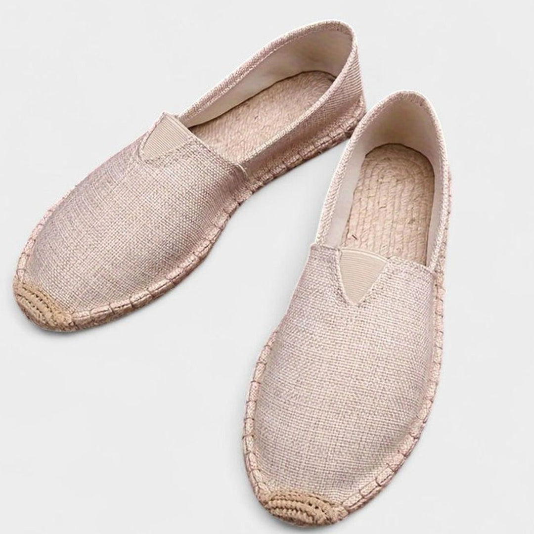 Women's Orthopedic Espadrilles Slip-On Woven Sole Flats - Beige