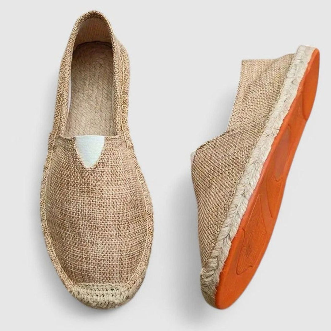 Women's Orthopedic Espadrilles Slip-On Woven Sole Flats - Brown