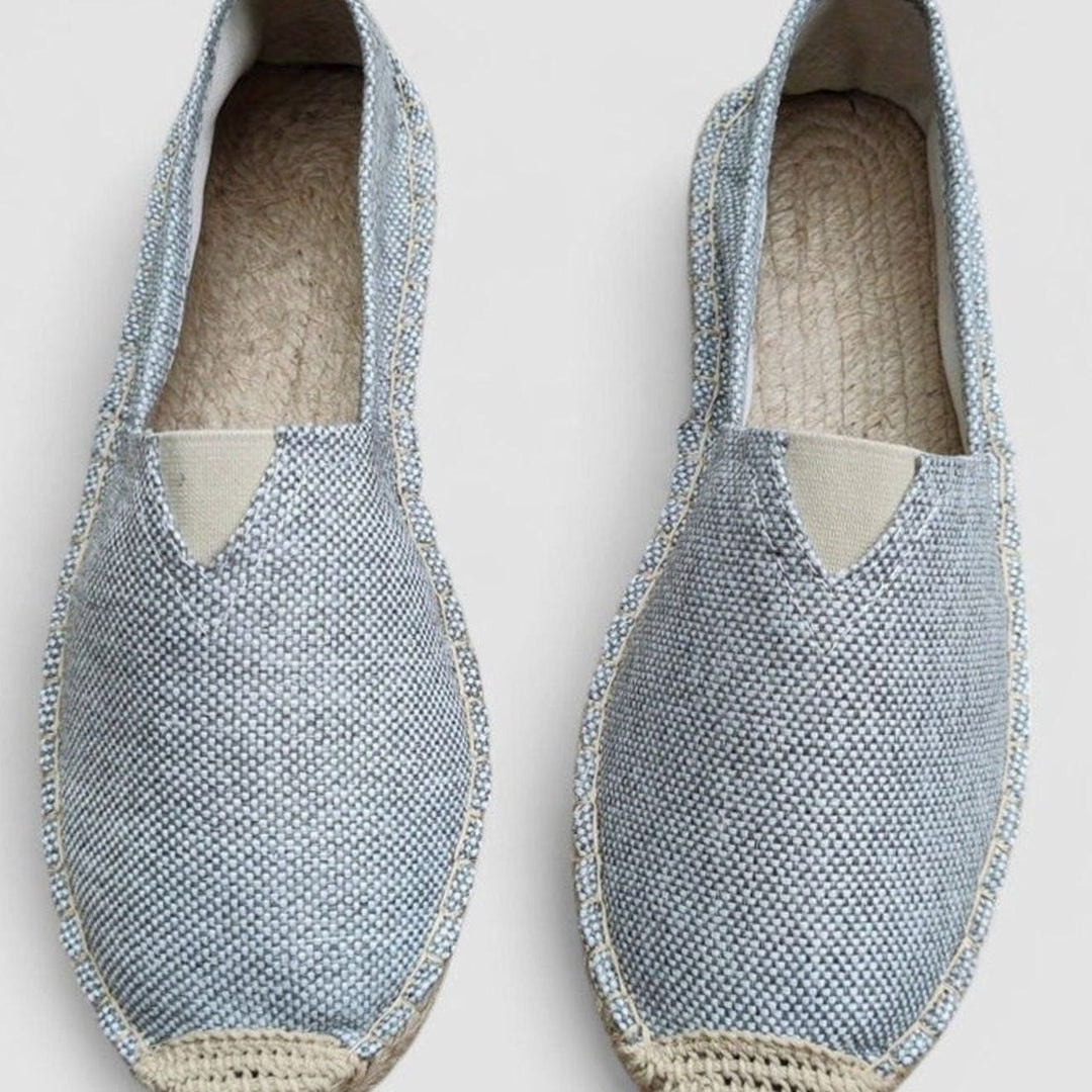 Women's Orthopedic Espadrilles Slip-On Woven Sole Flats - Gray