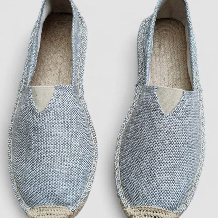 Women's Orthopedic Espadrilles Slip-On Woven Sole Flats - Gray