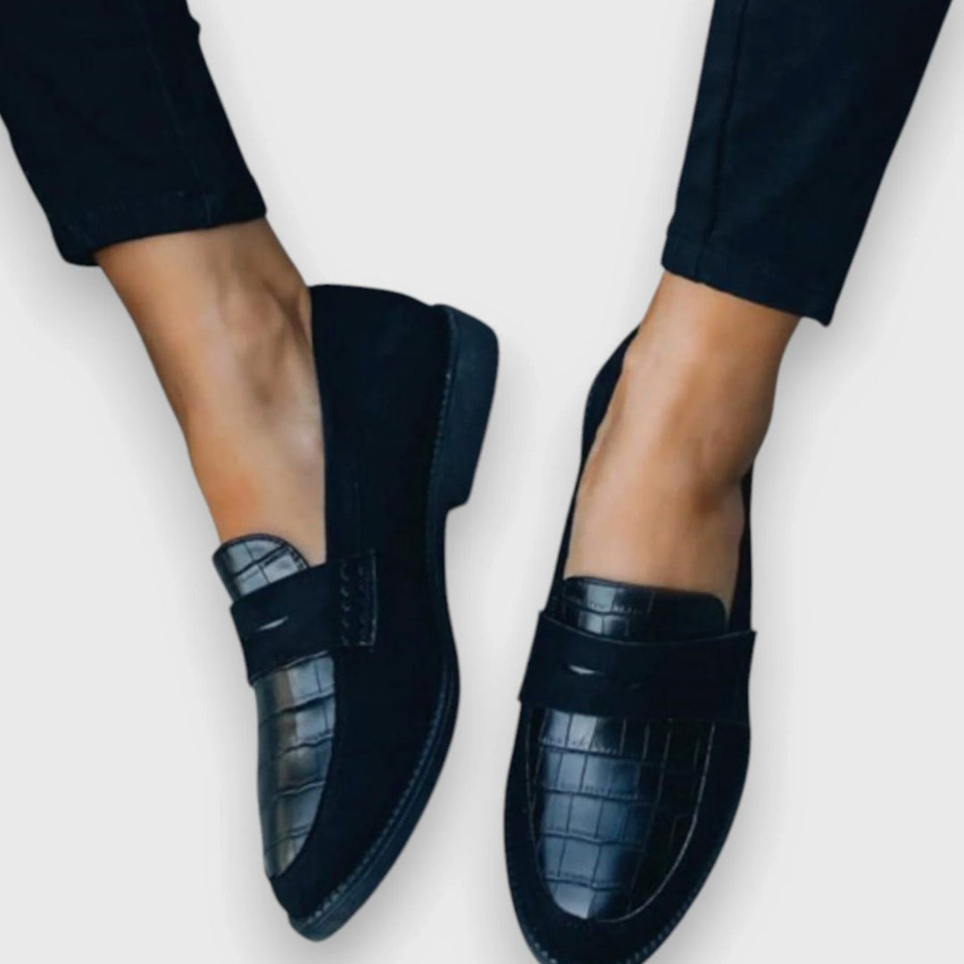 Women's Orthopedic Handmade Croco-Embossed Slip-On Loafers