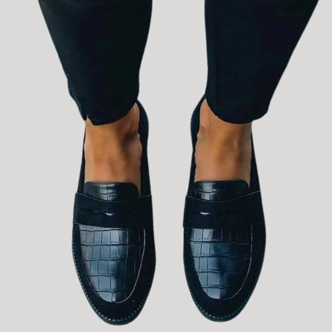 Women's Orthopedic Handmade Croco-Embossed Slip-On Loafers