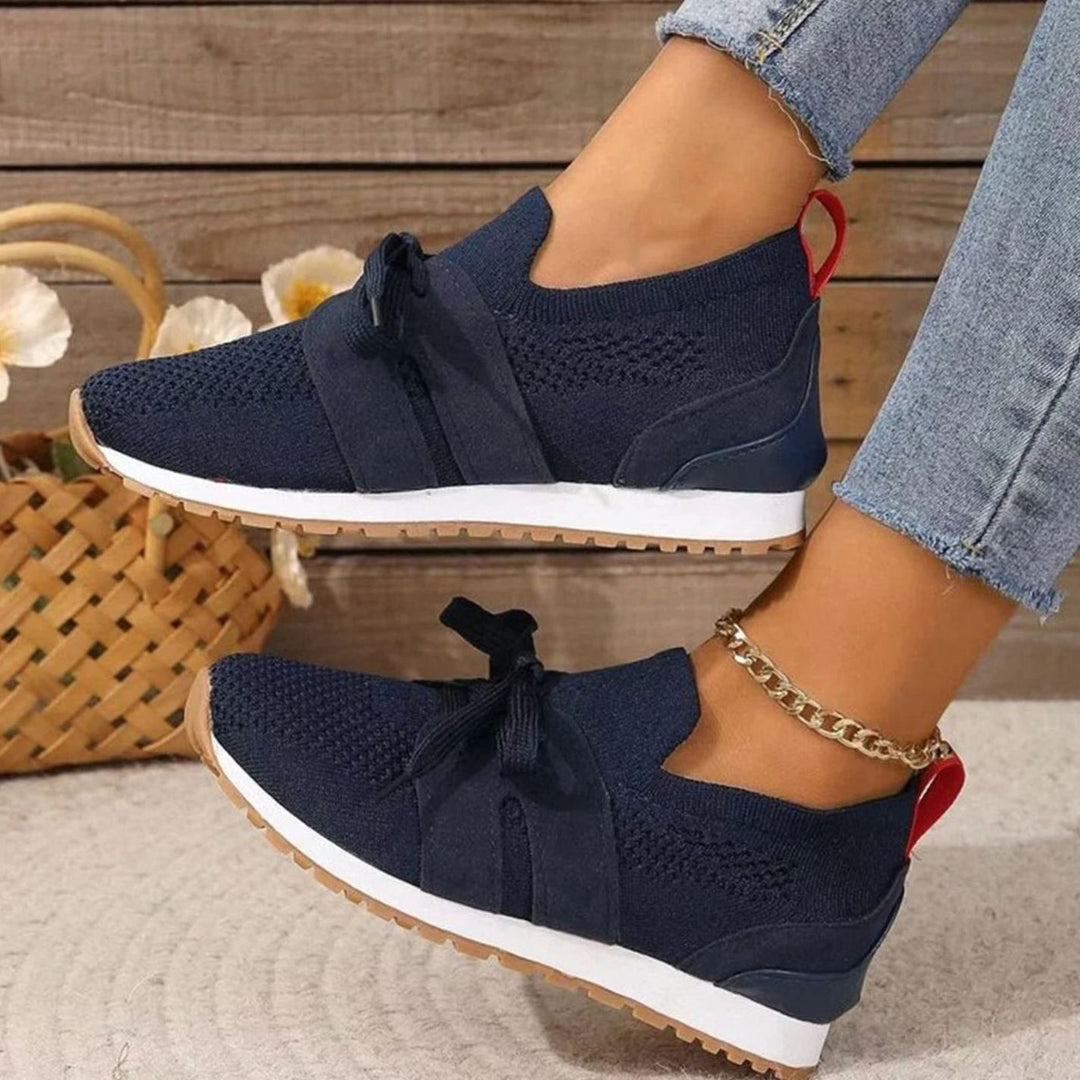 Women's Orthopedic Knit Slip-On Bow-Detail Sneakers