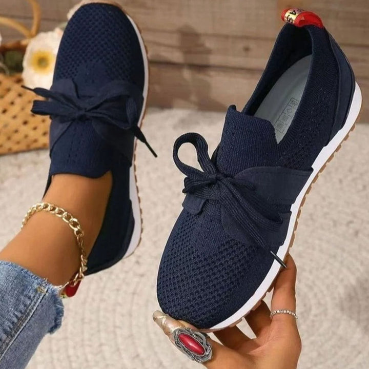 Women's Orthopedic Knit Slip-On Bow-Detail Sneakers