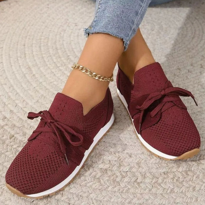 Women's Orthopedic Knit Slip-On Bow-Detail Sneakers