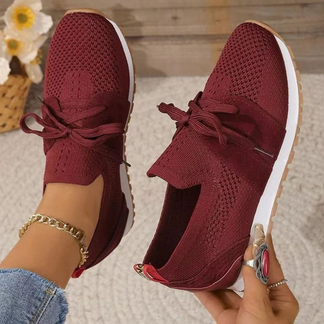Women's Orthopedic Knit Slip-On Bow-Detail Sneakers