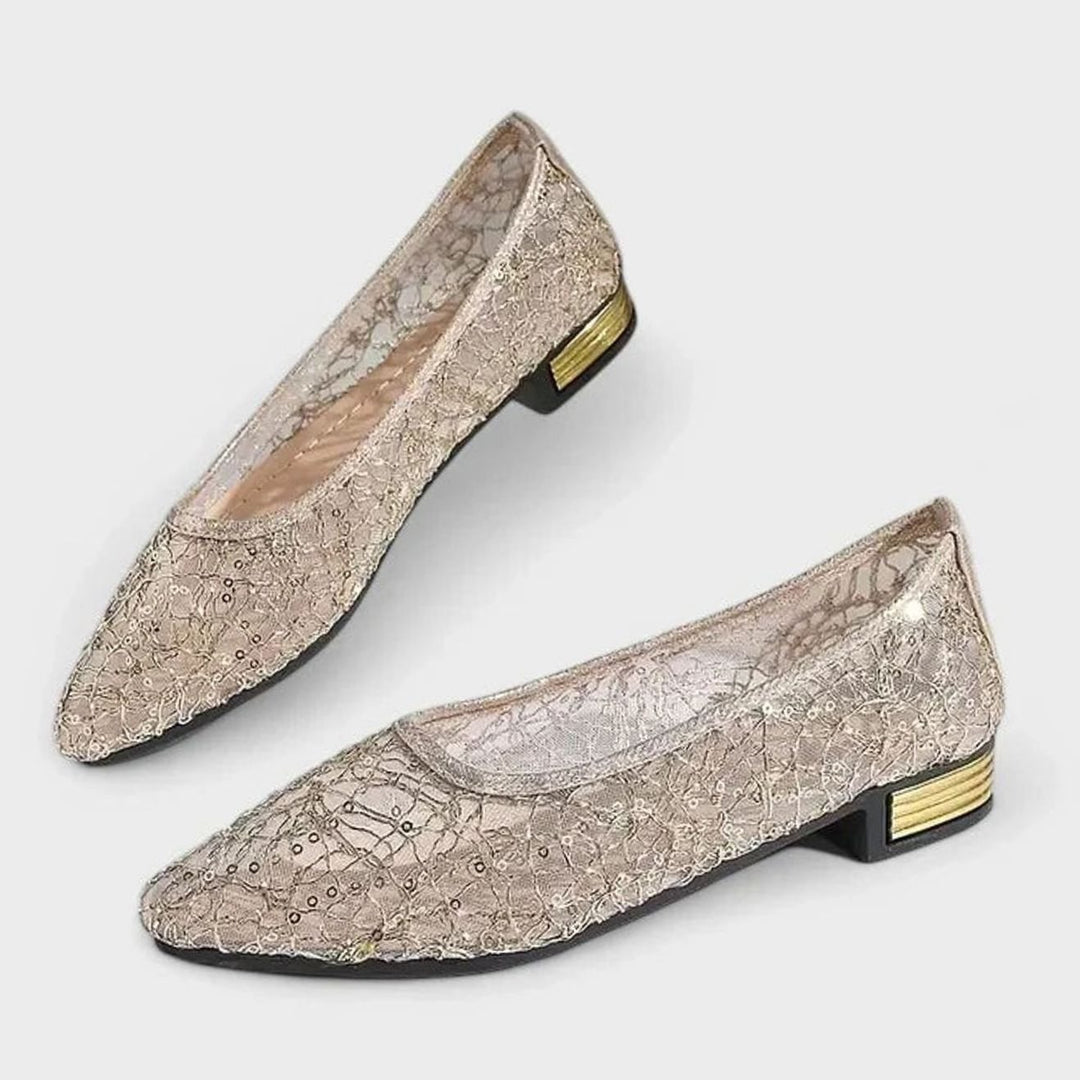 Women's Orthopedic Lace Flats Square-Toe Cushioned Slip-On Shoes
