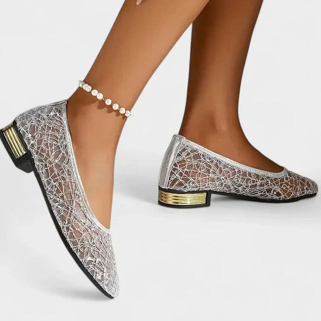 Women's Orthopedic Lace Flats Square-Toe Cushioned Slip-On Shoes