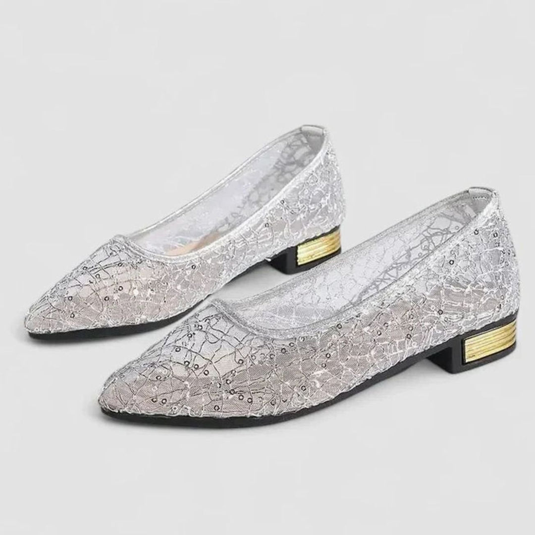 Women's Orthopedic Lace Flats Square-Toe Cushioned Slip-On Shoes