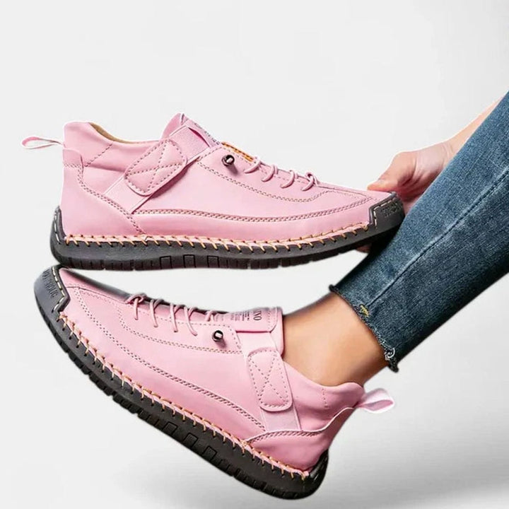 Women's Orthopedic Lace-Up High-Top Sneakers Wide Toe Box - Pink