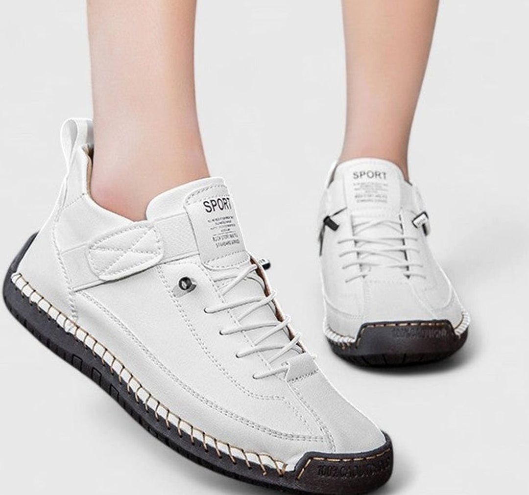 Women's Orthopedic Lace-Up High-Top Sneakers Wide Toe Box - White