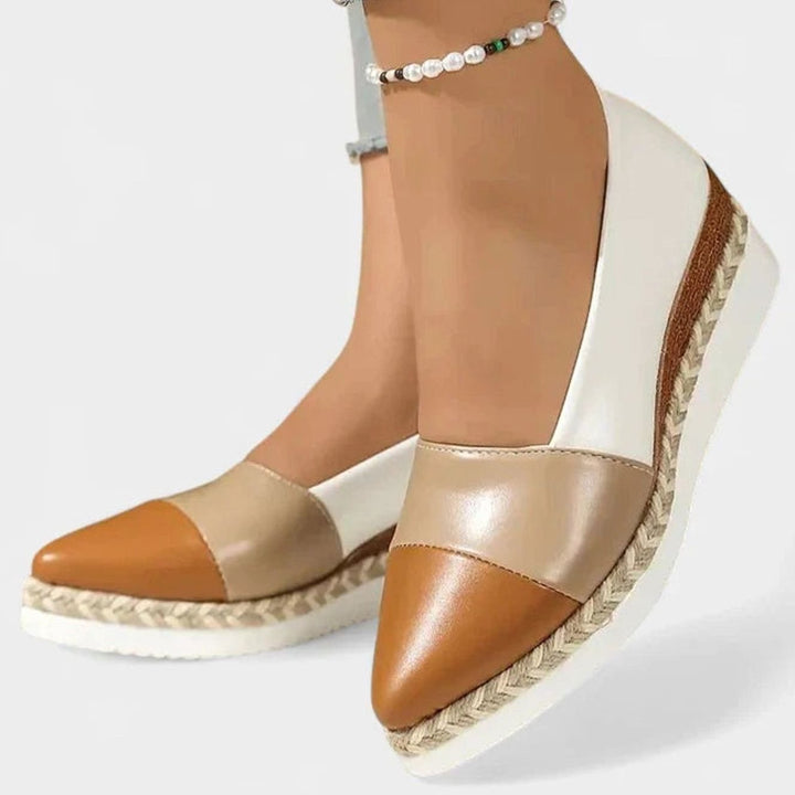 Women's Orthopedic Loafers Metallic Espadrille Wedge Slip-On Flats