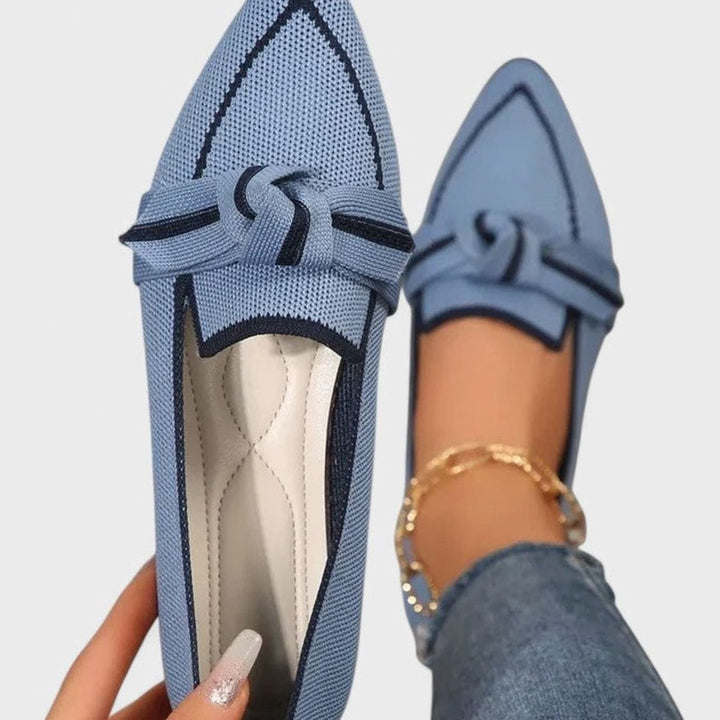 Women's Orthopedic Loafers Pointed-Toe Knit Slip-On Flats - Light Blue