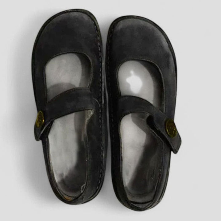 Women's Orthopedic Mary Jane Adjustable-Strap Round-Toe Flats