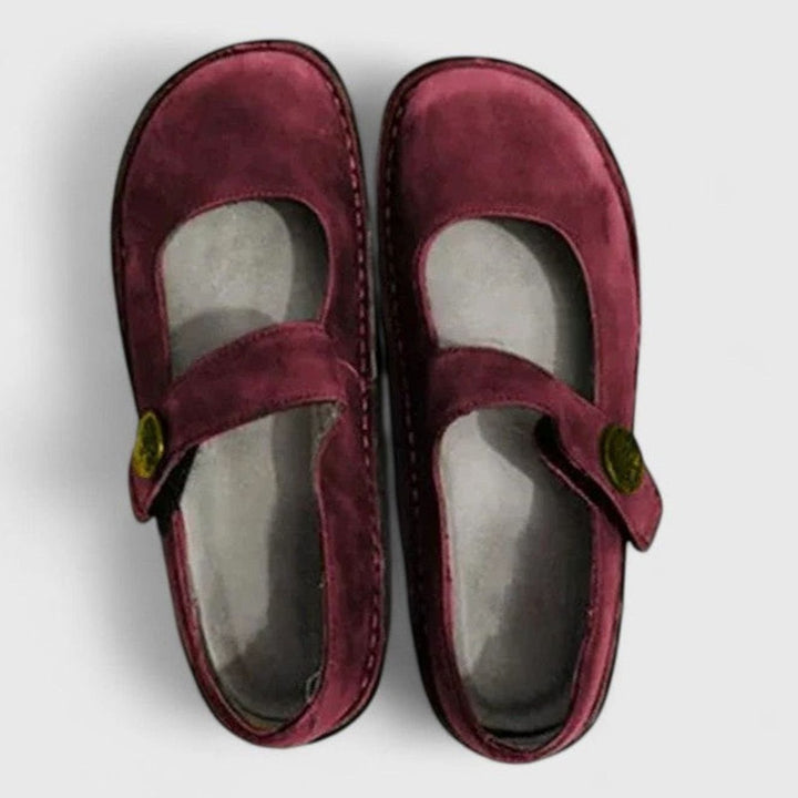 Women's Orthopedic Mary Jane Adjustable-Strap Round-Toe Flats