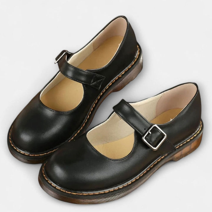 Women's Orthopedic Mary Jane Buckle-Strap Flat Shoes