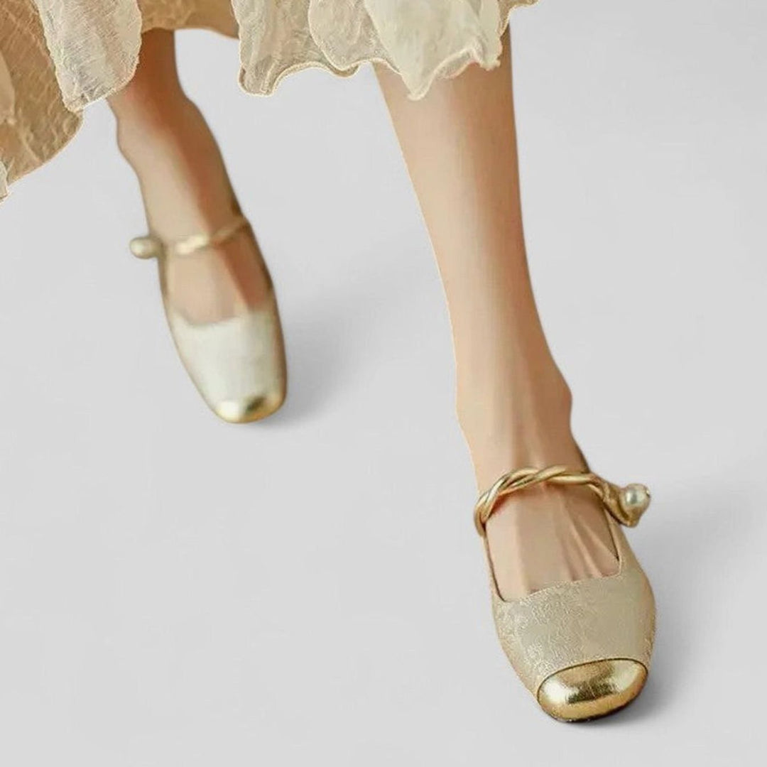 Women's Orthopedic Mary Jane Shoes Low Block-Heel Crystal-Accent