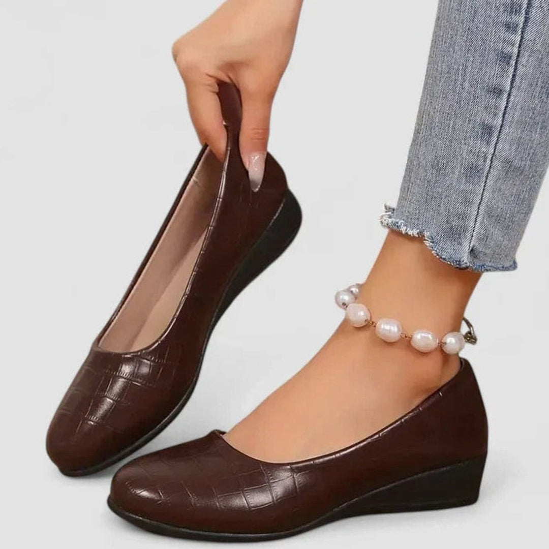 Women's Orthopedic Memory-Foam Wedge Slip-On Dress Shoes