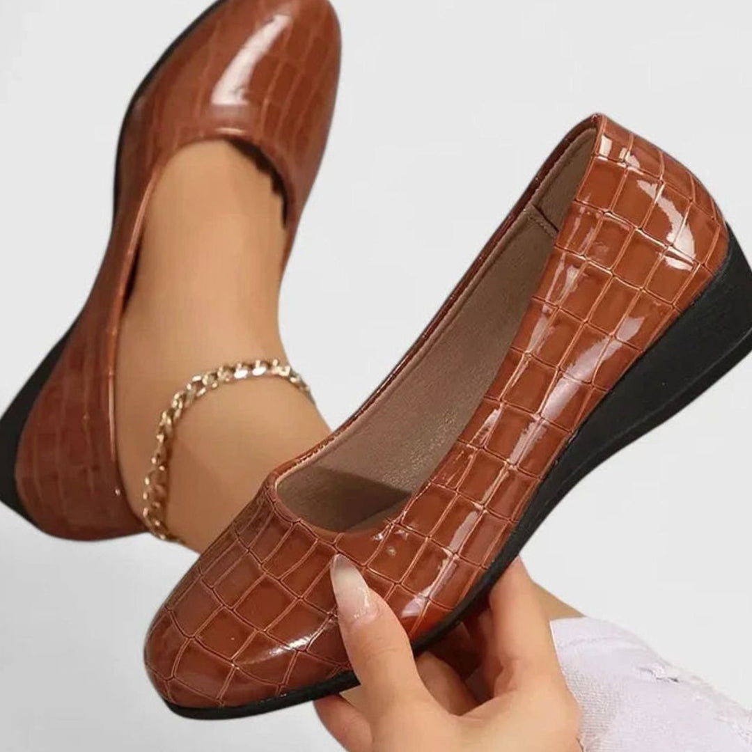 Women's Orthopedic Memory-Foam Wedge Slip-On Dress Shoes