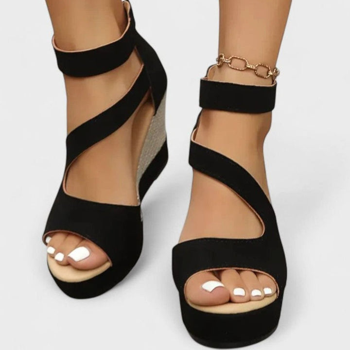 Women's Orthopedic Open-Toe Woven Wedge Sandals