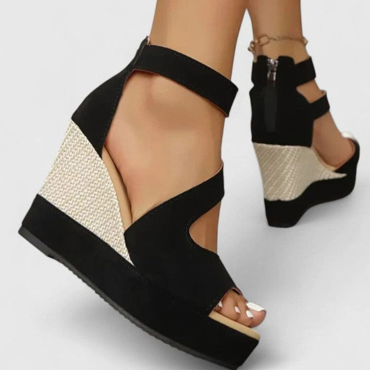 Women's Orthopedic Open-Toe Woven Wedge Sandals