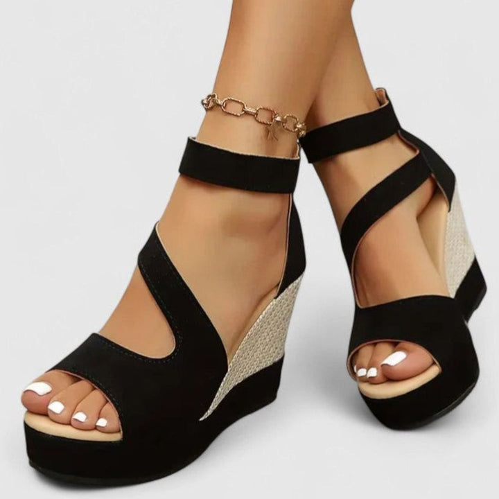 Women's Orthopedic Open-Toe Woven Wedge Sandals