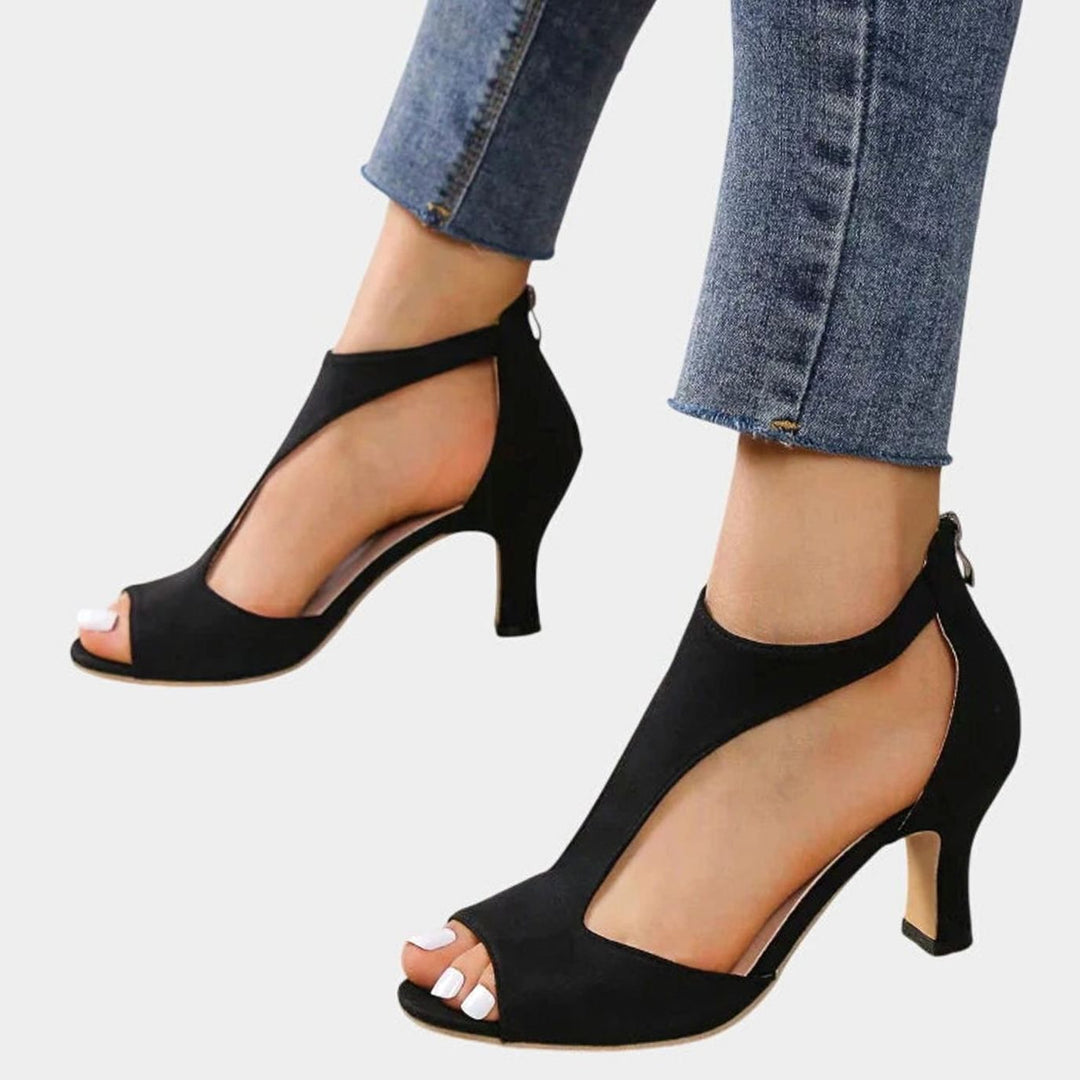 Women's Orthopedic Peep-Toe Block-Heel Cutout Sandals