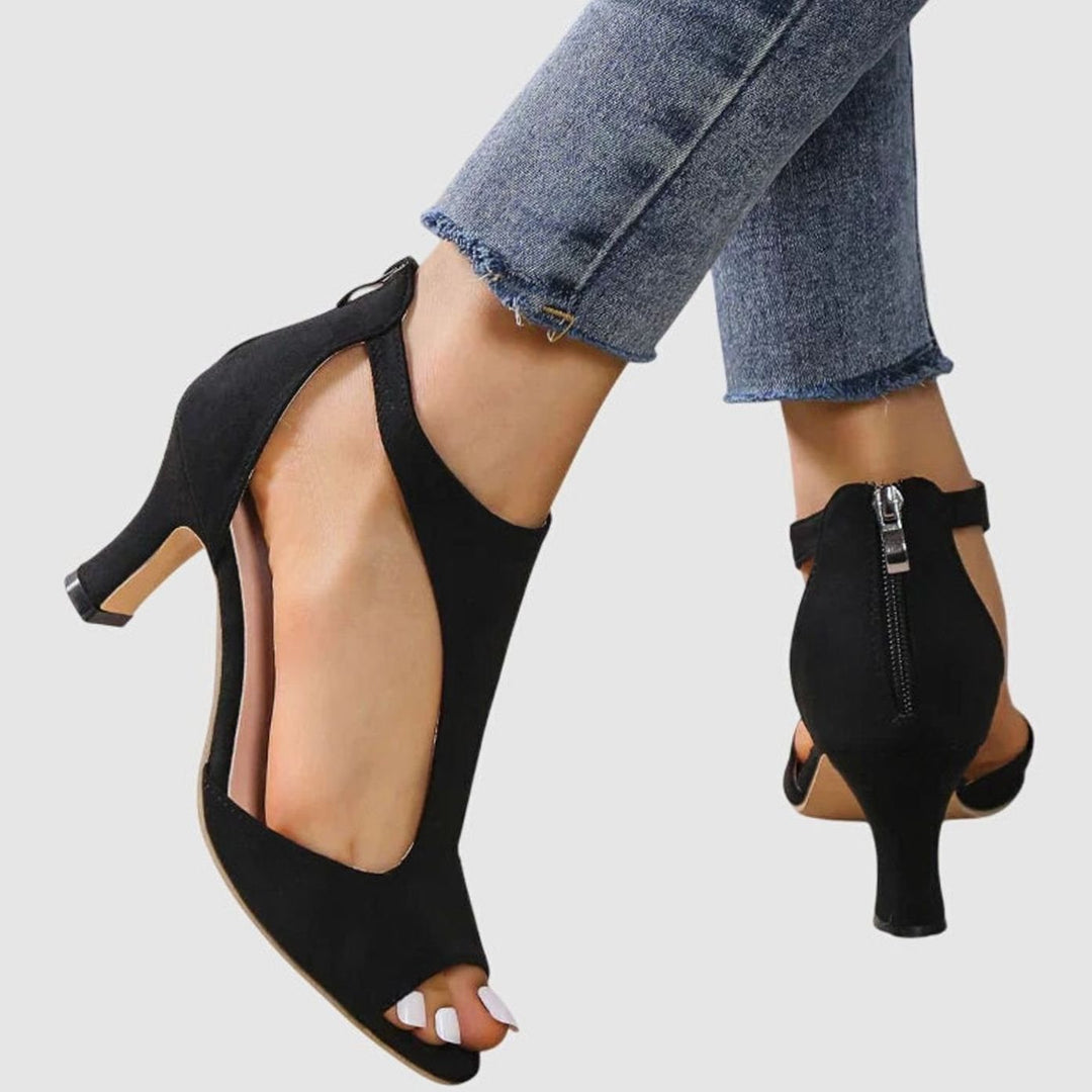 Women's Orthopedic Peep-Toe Block-Heel Cutout Sandals