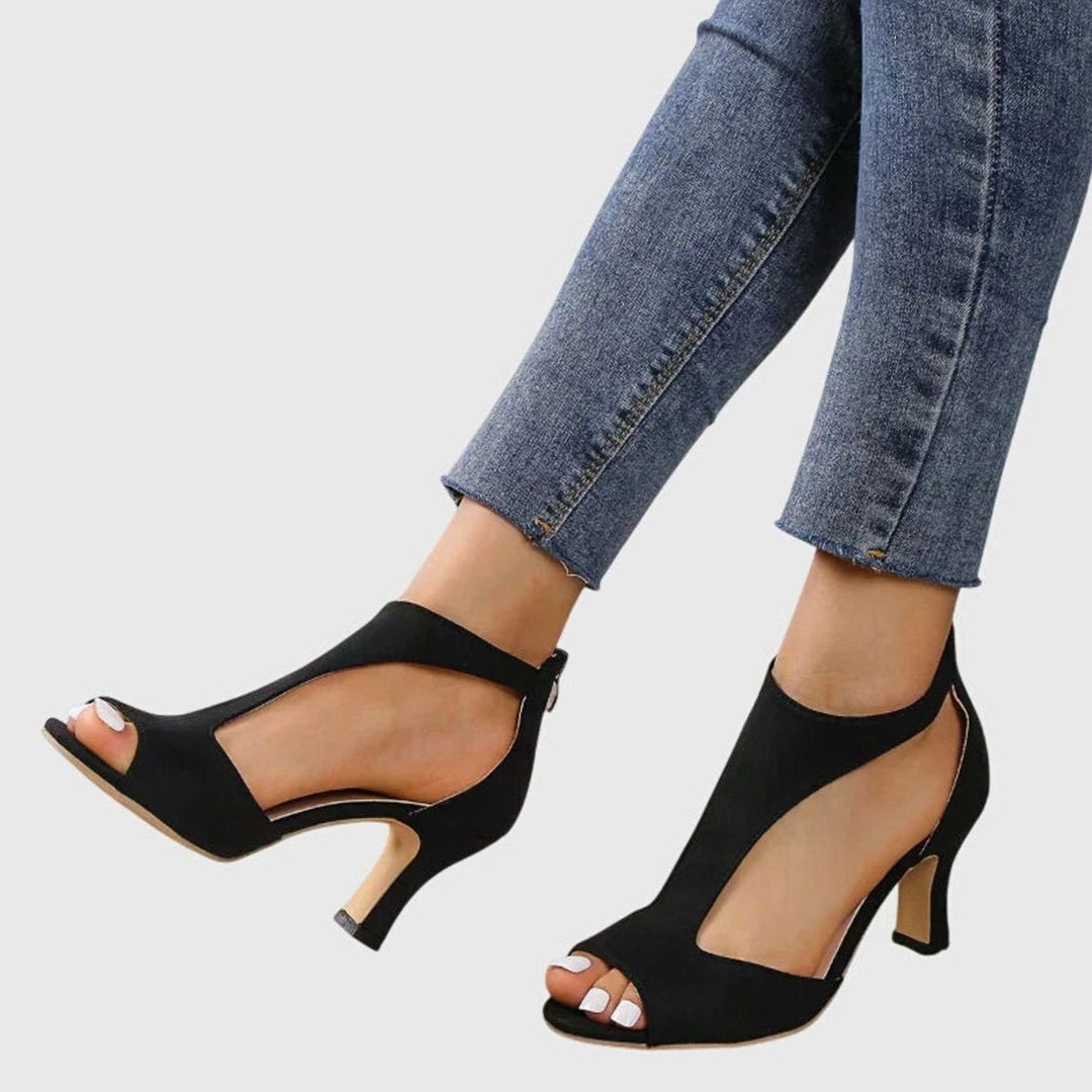 Women's Orthopedic Peep-Toe Block-Heel Cutout Sandals