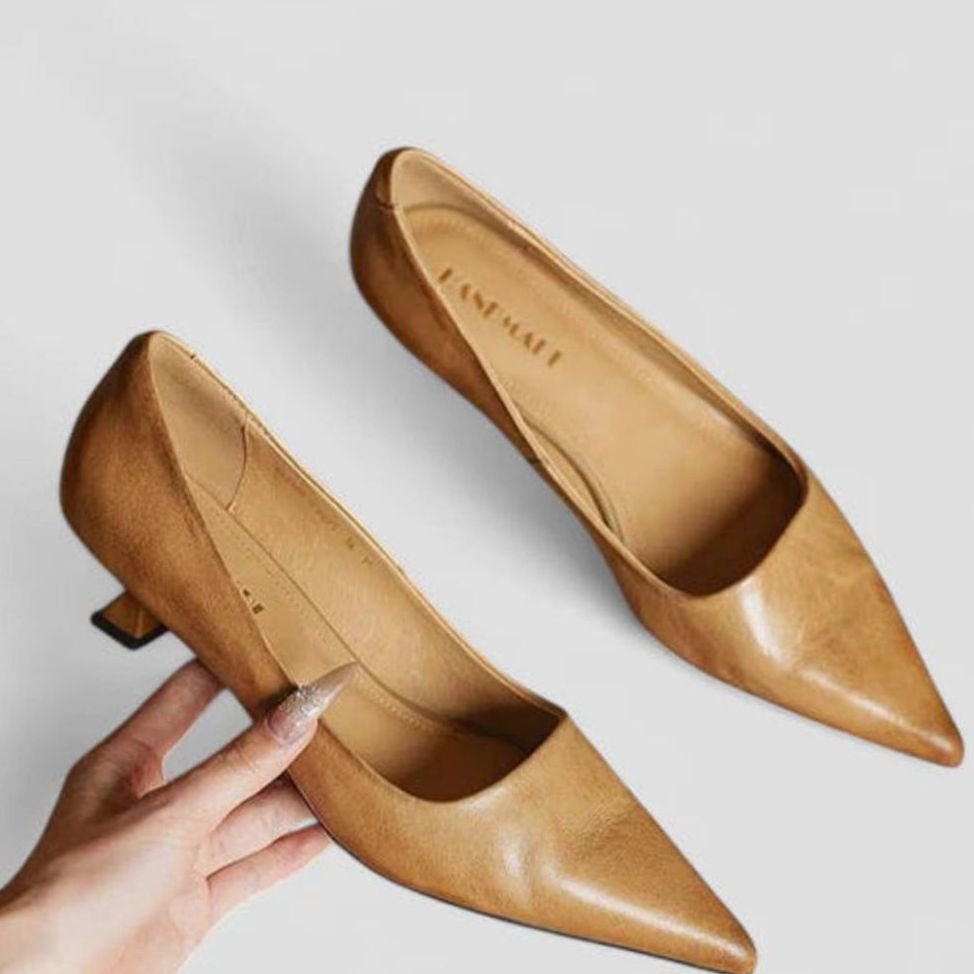 Women's Orthopedic Pointed-Toe Low-Heel Pumps