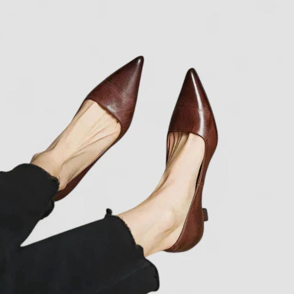 Women's Orthopedic Pointed-Toe Low-Heel Pumps