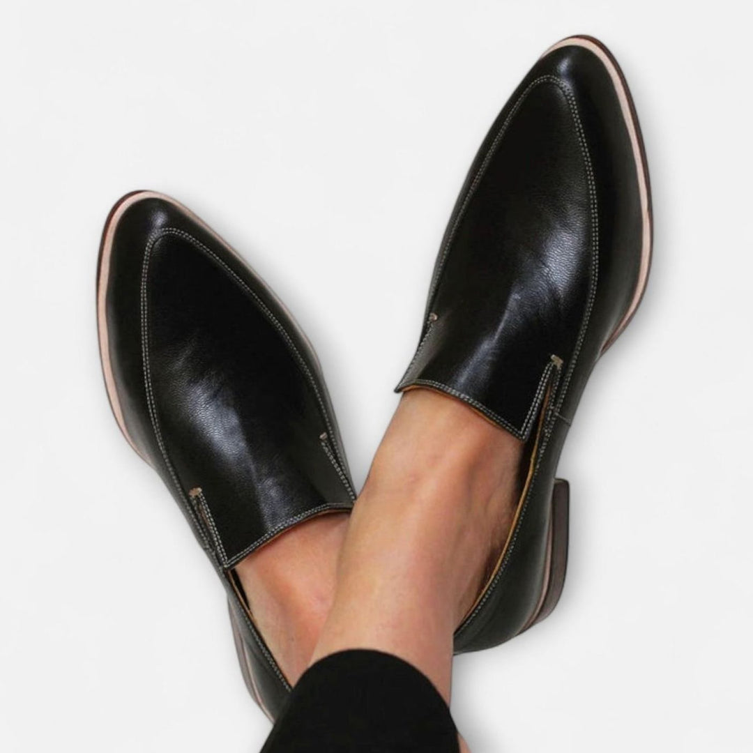Women's Orthopedic Pointed-Toe Slip-On Loafers - Black