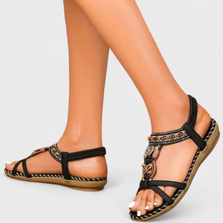 Women's Orthopedic Sandals Boho Beaded Arch-Support Flat