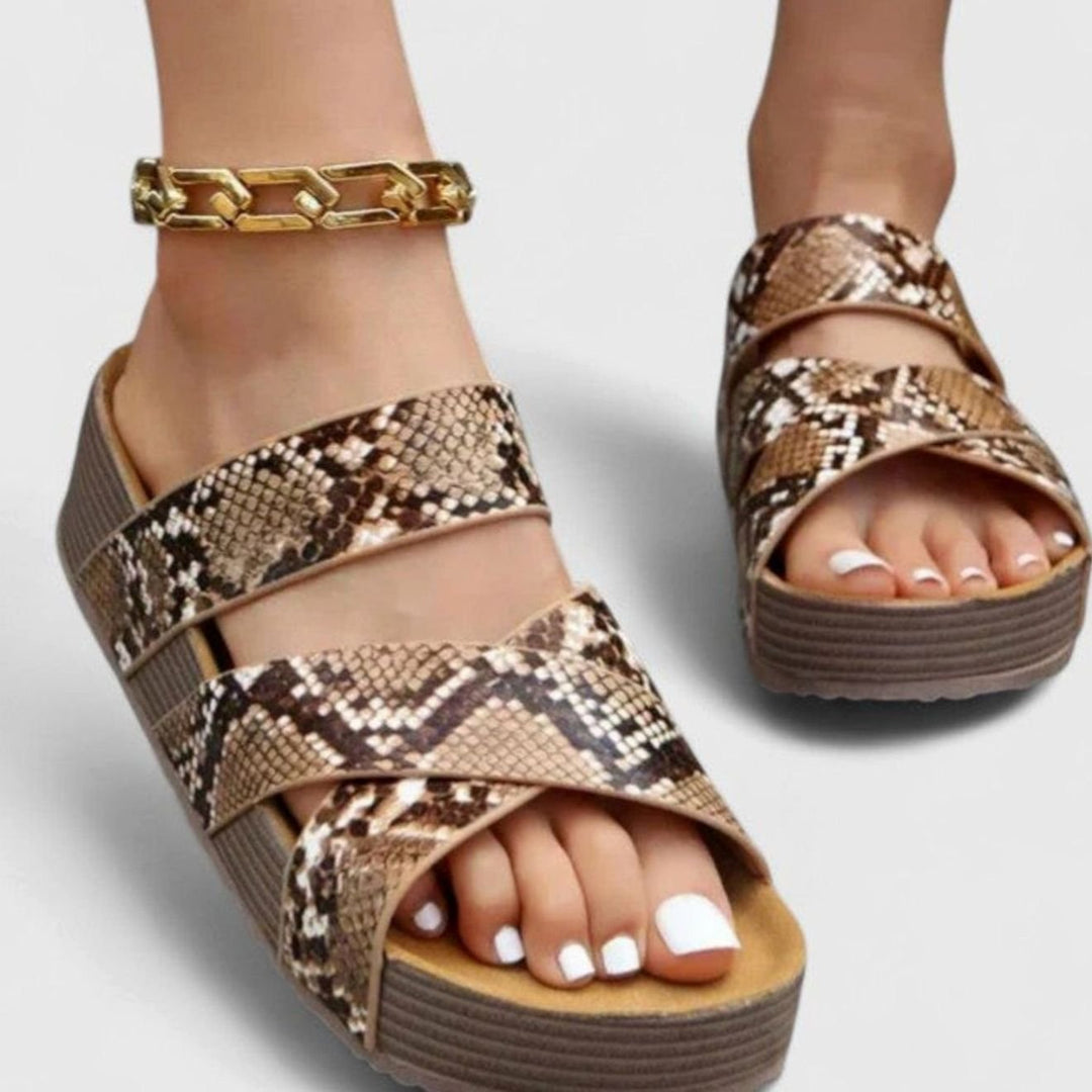 Women's Orthopedic Sandals Rhinestone Embellished Flat T-Strap