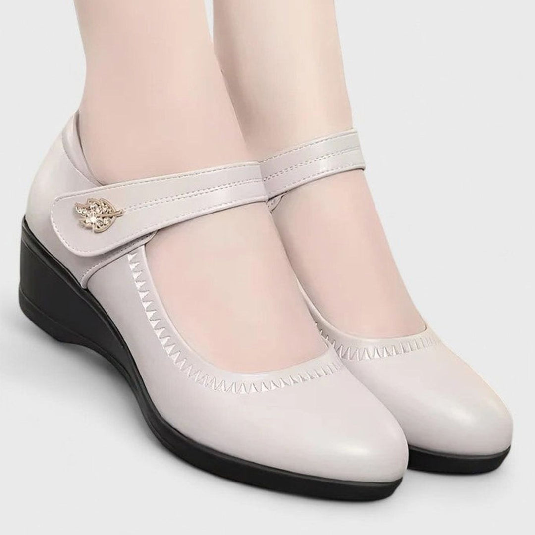 Women's Orthopedic Shoes Wedge Mary Jane Arch-Support Comfort Pumps - Beige