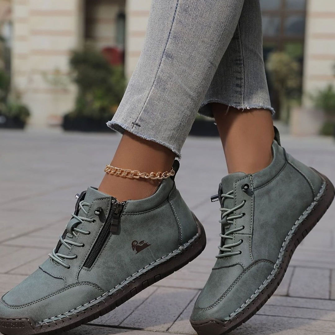 Women's Orthopedic Shoes Wide Toe Box Lace-Up Ankle Booties
