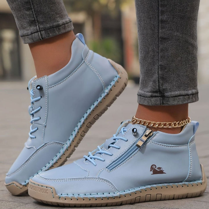 Women's Orthopedic Shoes Wide Toe Box Lace-Up Ankle Booties - Light Blue