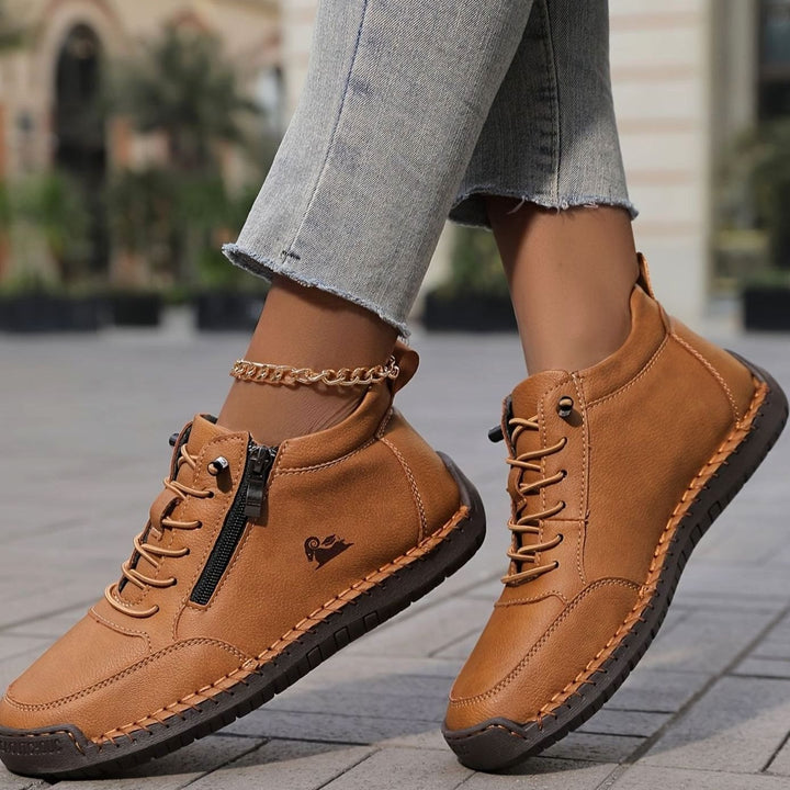 Women's Orthopedic Shoes Wide Toe Box Lace-Up Ankle Booties