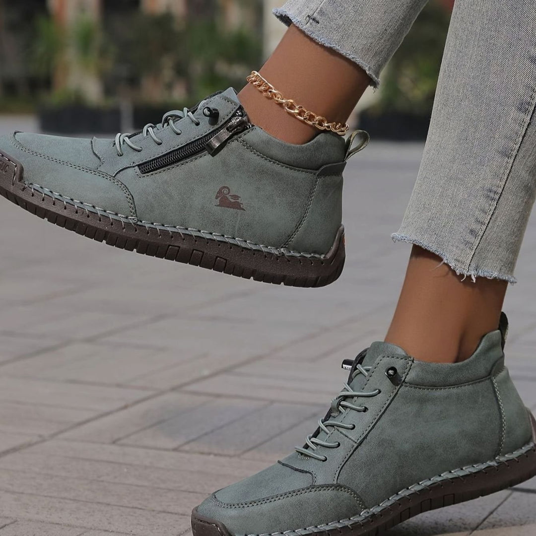 Women's Orthopedic Shoes Wide Toe Box Lace-Up Ankle Booties