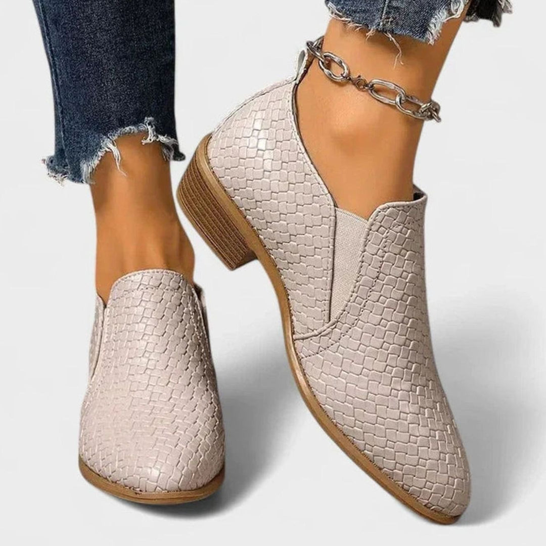 Women's Orthopedic Shoes Woven-Texture Slip-On Ankle Booties