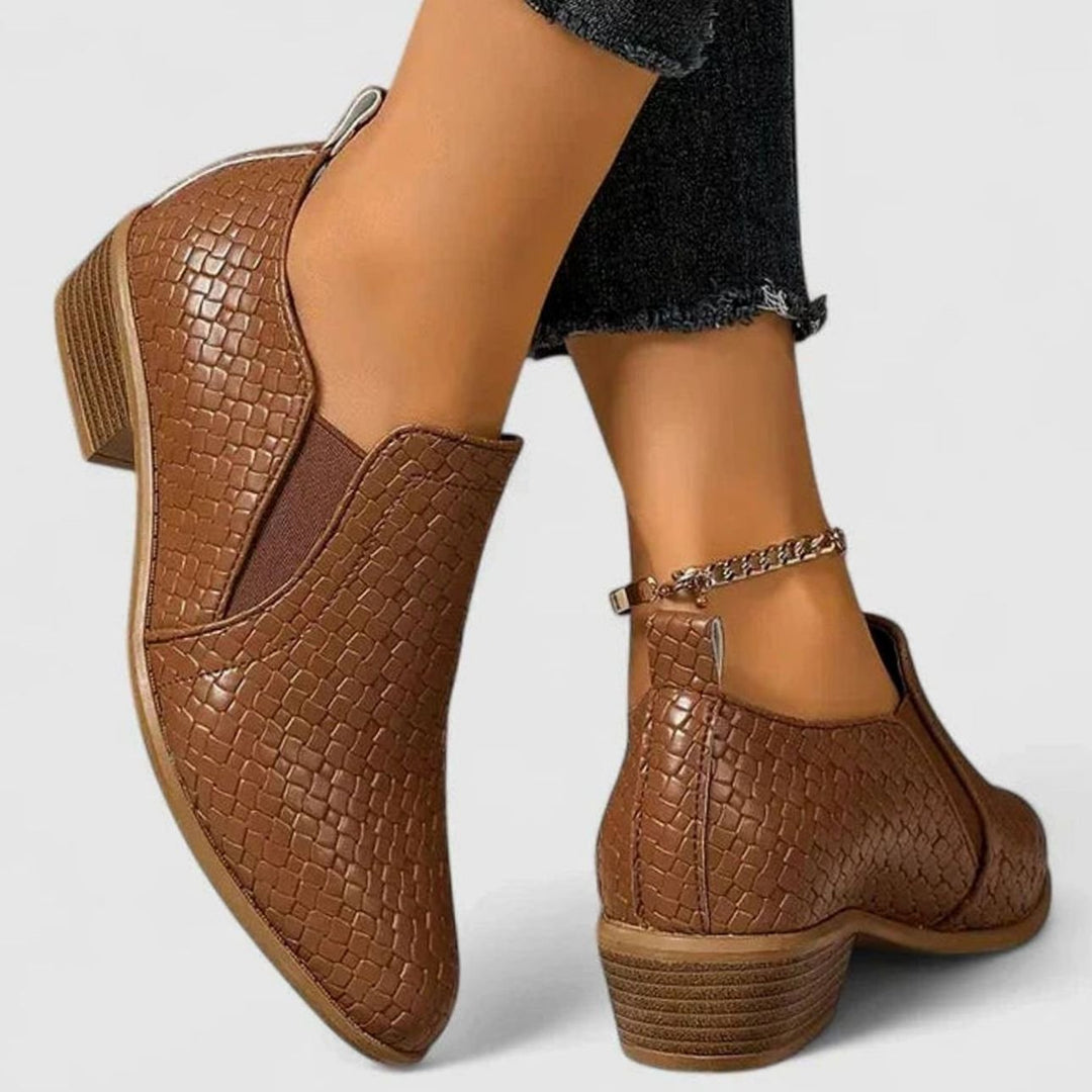 Women's Orthopedic Shoes Woven-Texture Slip-On Ankle Booties