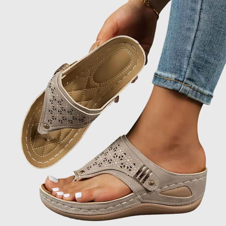 Women's Orthopedic Slip-On Wedge Sandals Arch Support Toe-Loop