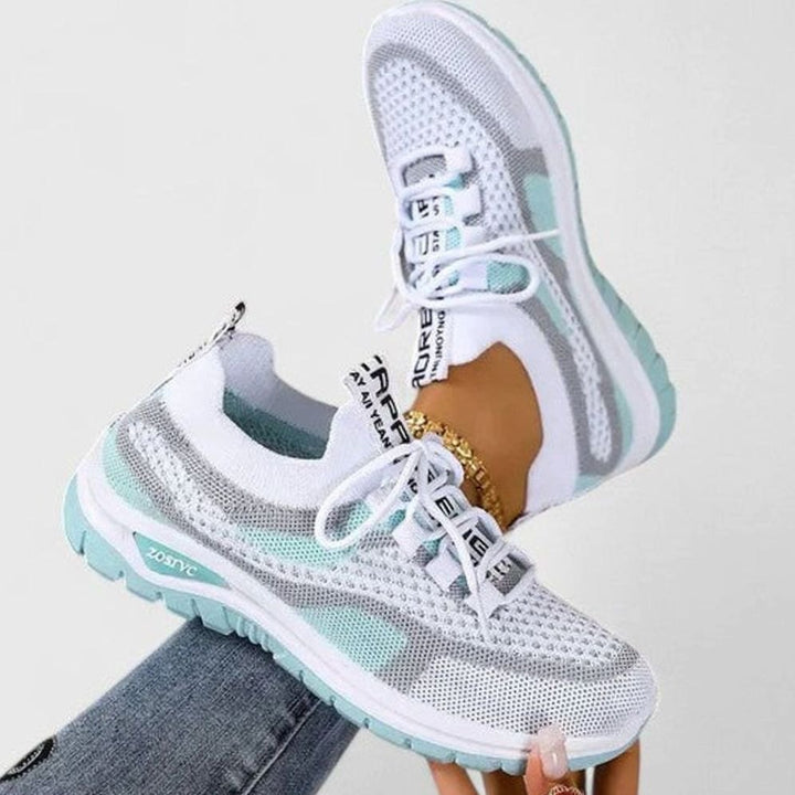 Women's Orthopedic Sneakers Breathable Mesh Lace-Up Cushioned Shoes