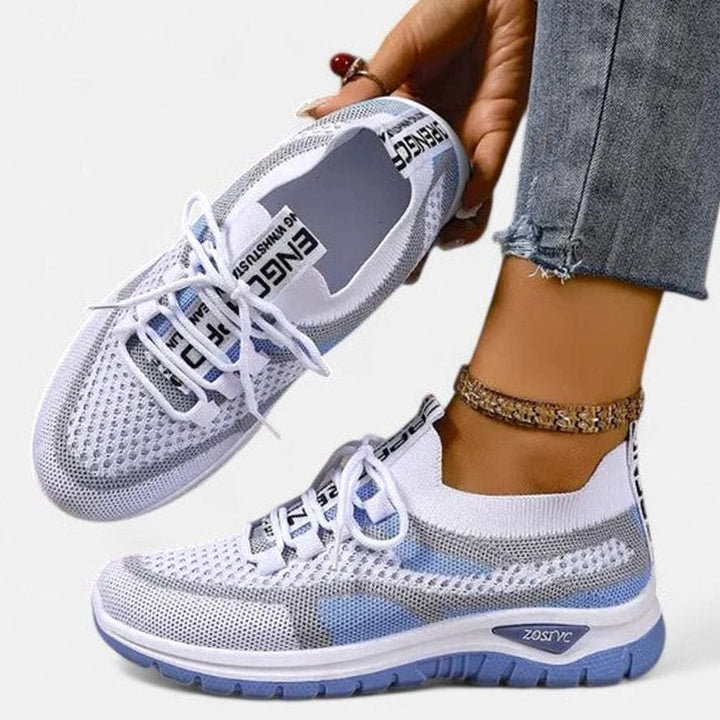 Women's Orthopedic Sneakers Breathable Mesh Lace-Up Cushioned Shoes