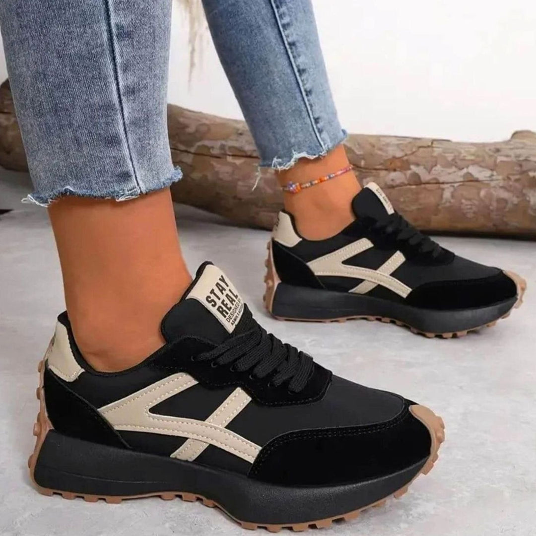 Women's Orthopedic Sneakers Lace-Up Platform Chunky Trainers