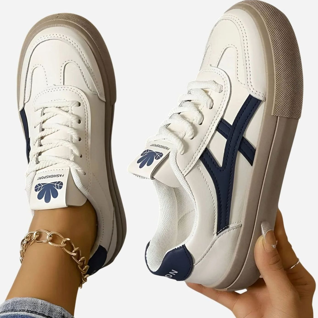 Women's Orthopedic Sneakers Wide-Heel Lace-Up Low-Top Shoes