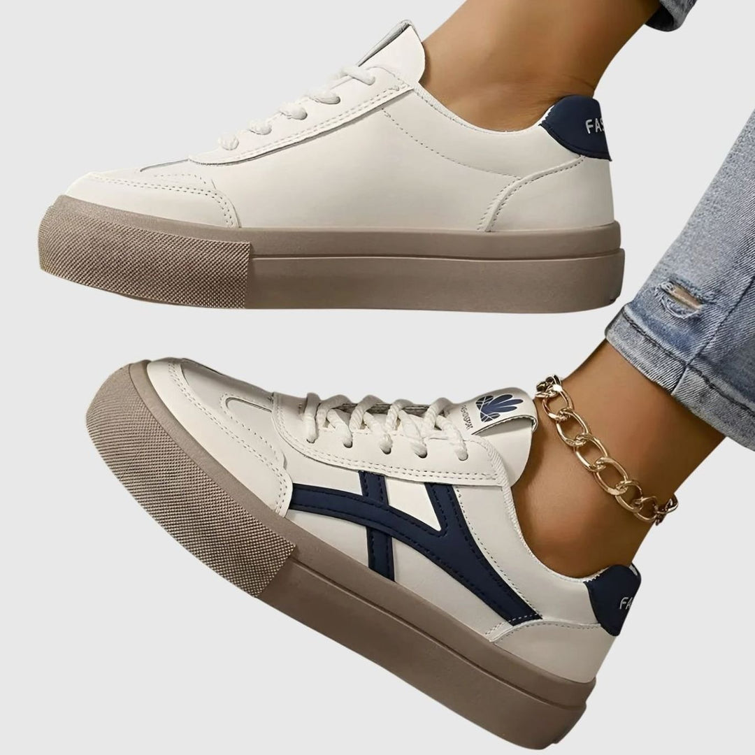 Women's Orthopedic Sneakers Wide-Heel Lace-Up Low-Top Shoes