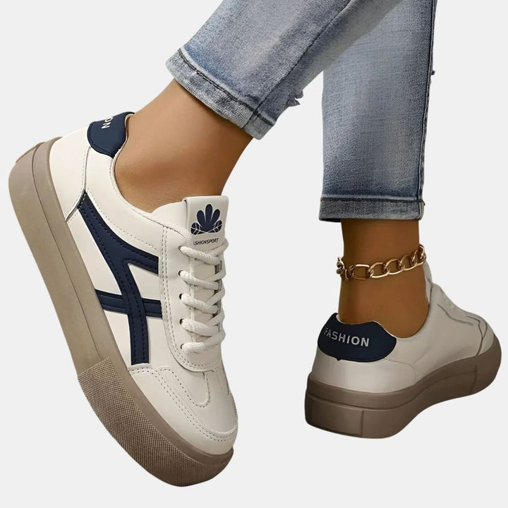 Women's Orthopedic Sneakers Wide-Heel Lace-Up Low-Top Shoes