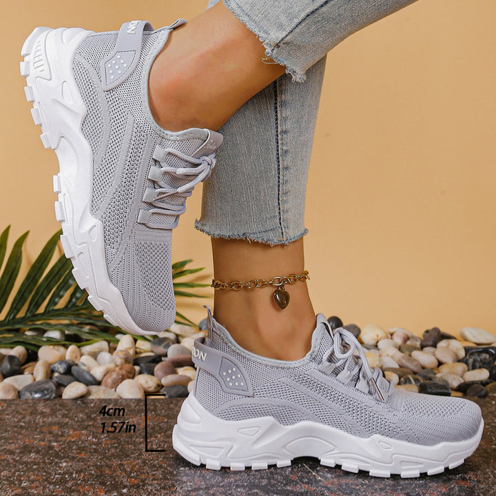 Women's Orthopedic Sneakers Wide Toe Box Arch Support Lace-Up - Gray